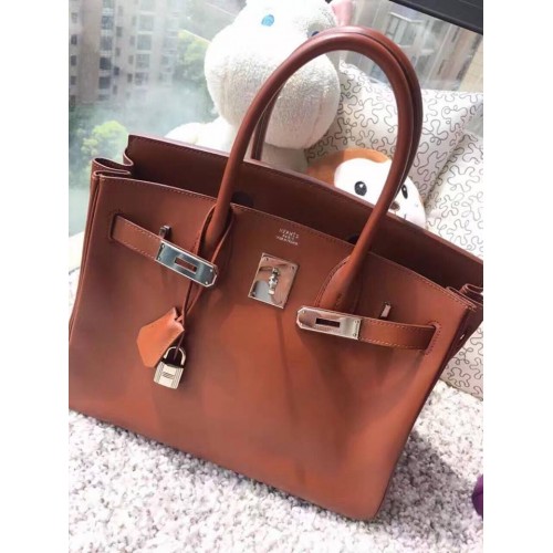 Hermes birkin box leather brown